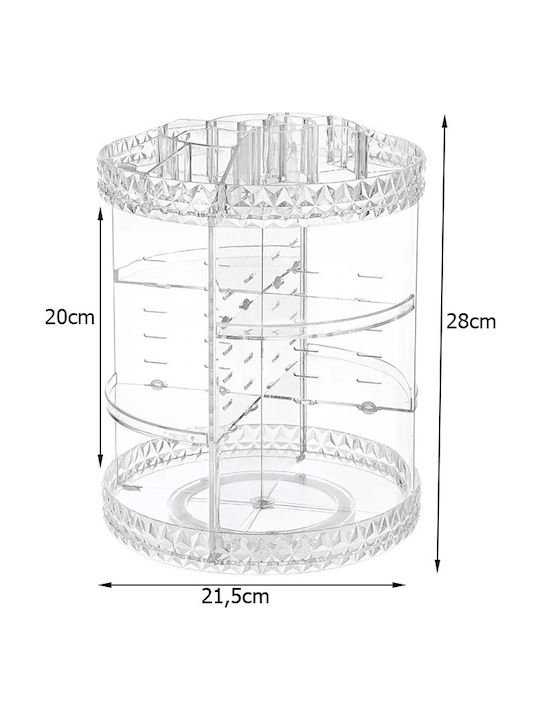 Organizator Rotativ De Cosmetice Cu Separatoare Transparent 28x21.5cm