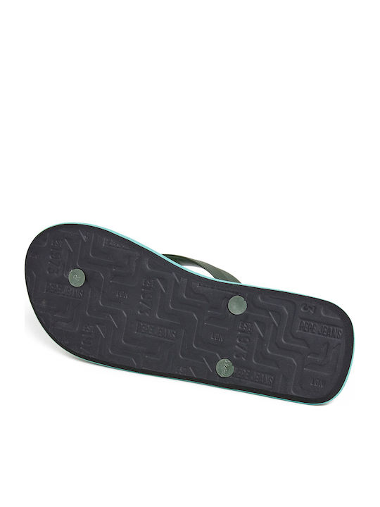 Pepe Jeans 'whale Palm' Men's Flip Flops Pms70153-765 765/khaki Green