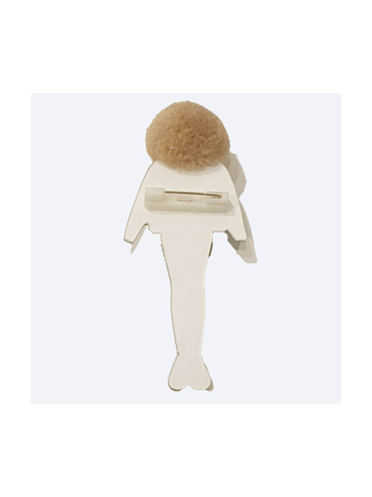 Brosche Figur "Fluffy Brown" aus Plexiglas