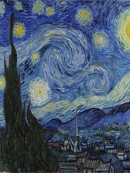 Γυναικείο Μαντήλι Van Gogh "Έναστρη Νύχτα" με Αίσθηση Μεταξιού