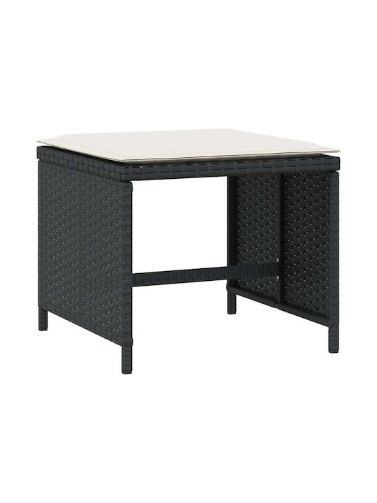 Gartenhocker Würfel Außengebrauch Rattan mit Kissen Schwarze 4 Stück 40x40x35cm