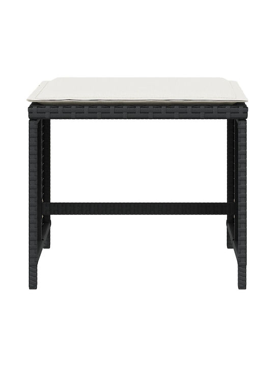 Gartenhocker Würfel Außengebrauch Rattan mit Kissen Schwarze 4 Stück 40x40x35cm