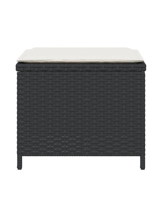 Gartenhocker Würfel Außengebrauch Rattan mit Kissen Schwarze 4 Stück 40x40x35cm