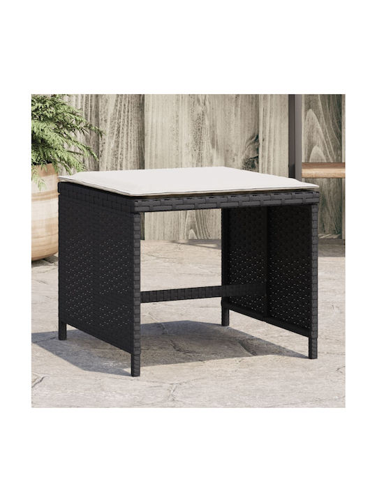 Gartenhocker Würfel Außengebrauch Rattan mit Kissen Schwarze 4 Stück 40x40x35cm