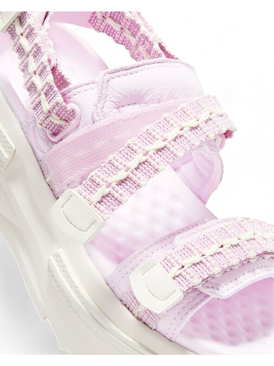 Sandale Casual Damă Flatforme Violet Din Piele