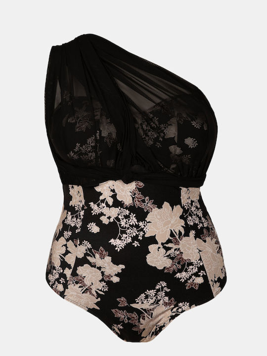 Ein Stück Badeanzug Für Große Brüste Blumen Muster Peony Print