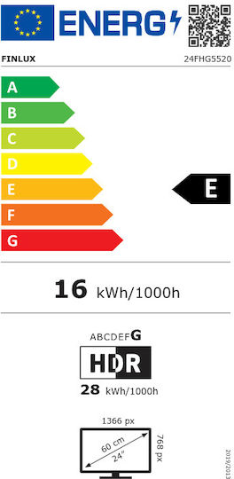 Finlux Smart Television 24" HD Ready LED 24FHG5520 HDR (2023)