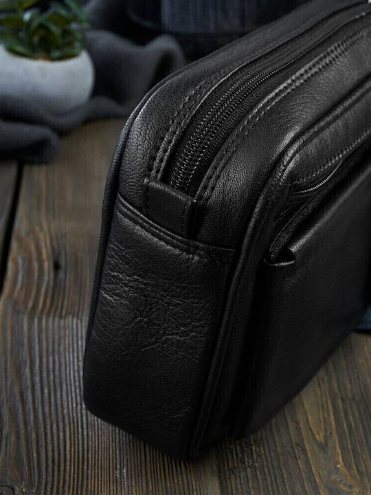 Leder Herrentasche Handtasche Schwarz