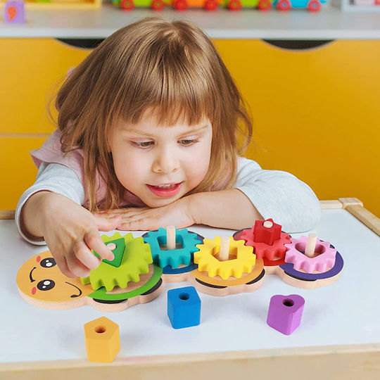 Interactive Educational Wooden Toy Zola Colourful Wooden Sorter 11 Pieces 37x13x4.2 Cm