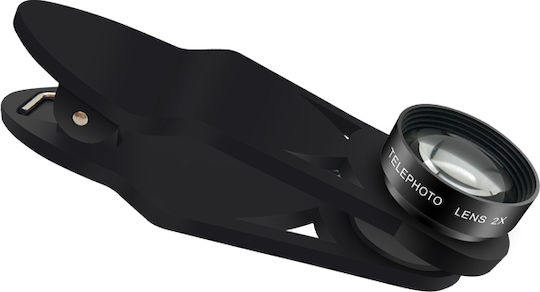 Lens Set Phone 5 In 1 Zola Plastic Universal Wide Angle Telescopic Black