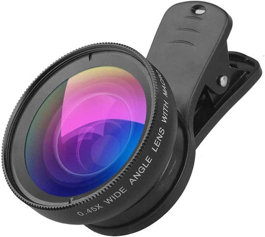 Zoom Lens Phones Tablets Zola 0.45x 12.5x Macro Clip 7x3x5 Cm Black