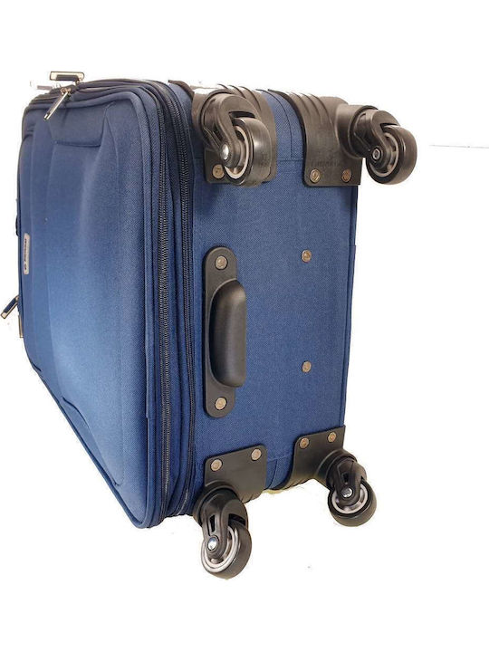 Diplomat Reisesammlung Koffer Stoff Blau Maximale Höhe 66cm mit 4 Räder Set 2 Stück