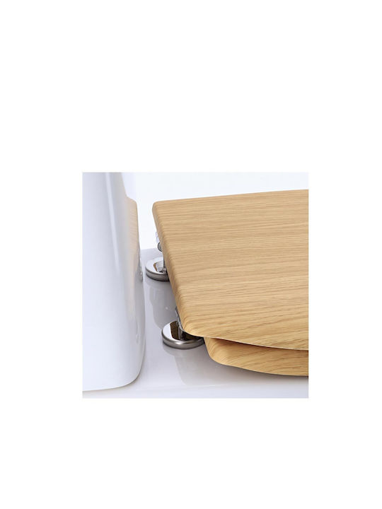 Toilet Seat Bamboo 44x35cm Beige