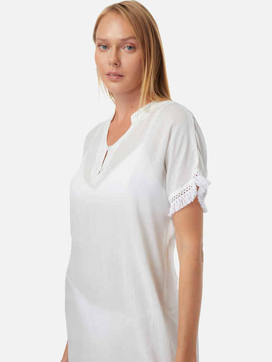 Short Sleeve Dress V Neckline & Buttons 52181-05