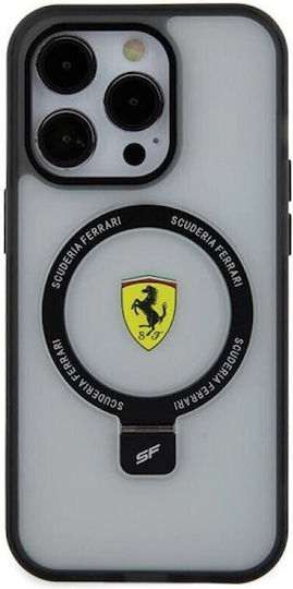 Ferrari Umschlag Rückseite Kunststoff / Silikon Schwarz (iPhone 15 Pro)