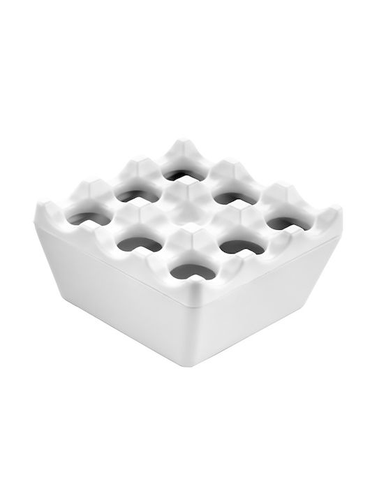 Windfester Melamin-Aschenbecher 9x9x3,8cm 55g weiß Stück 6 Windfester Melamin-Aschenbecher 9x9x3,8cm 55g weiß Stück 6
