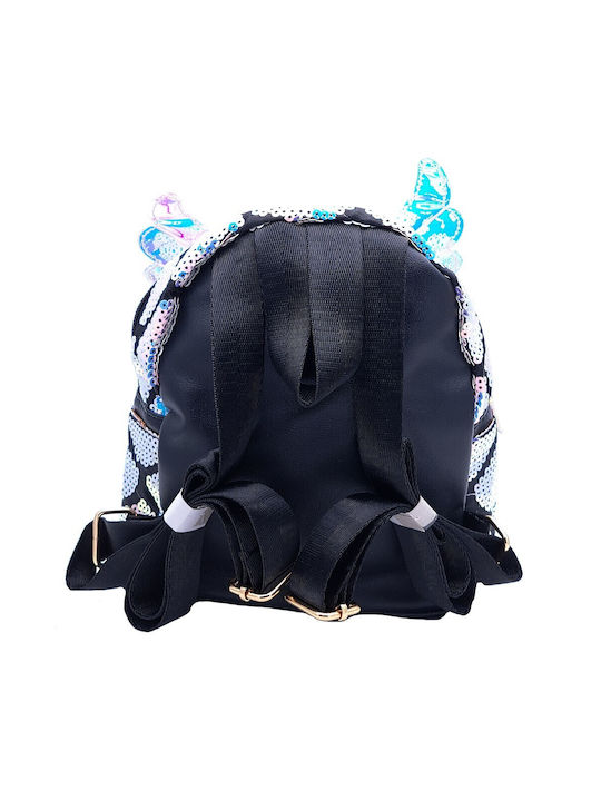 Παιδική Τσάντα Πλάτης Backpack με Παγιέτα & Φτερά Άσπρο