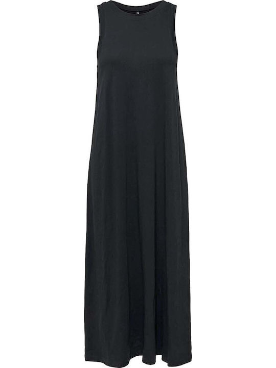 Rochie De Vară Pentru Femei Midi Tricotată Neagră