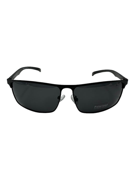 V-store Men's Sunglasses with Black Plastic Frame and Black Gradient Polarized Mirror Lens POL2592DEGRADED