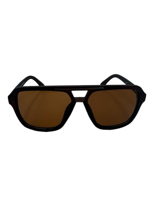 V-store Sunglasses with Brown Plastic Frame and Brown Lens 872-03