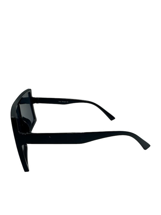 V-store Unisex Γυαλιά Ηλίου με Μαύρο Κοκκάλινο Σκελετό και Μαύρο Φακό
