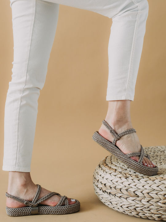 Flatform-Sandalen Ropes 305.corfu-2-f Taupe