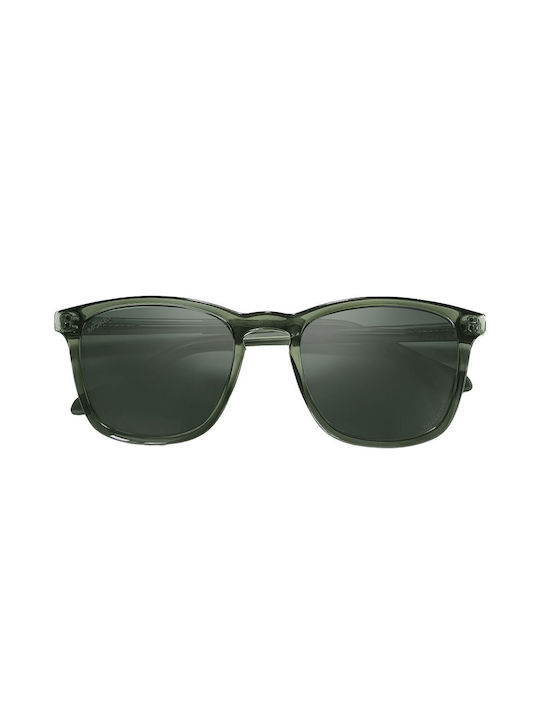 Moken Sunglasses with Green Plastic Frame and Green Polarized Lens MKNF01-OLV-GRN