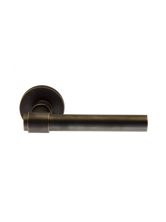 Door Handle 2321 Zogometal Cylinder Lock Type Left Piece Escutcheon Plate Gold Matte Brass