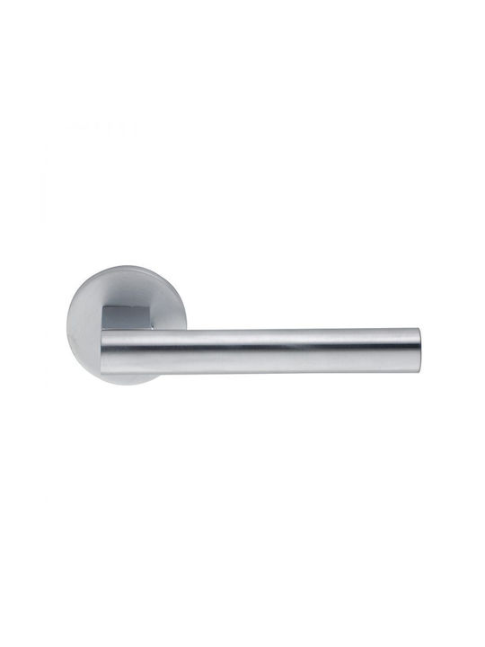 Door Handle Rosette 2181 Zogometal Chrome Glossy Cylinder Lock Type Right Piece Plate Zogometal Alloy Pseudo Silver