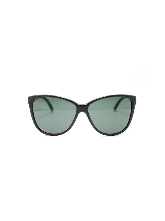 Alexander McQueen Women's Sunglasses with Black Plastic Frame and Green Lens AL2268 E45