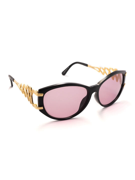 Paloma Picasso Women's Sunglasses with Black Plastic Frame and Pink Lens 3812 90