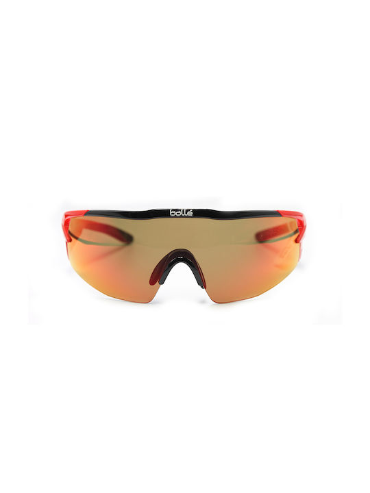 Bolle Sunglasses with Black Plastic Frame and Orange Mirror Lens 12498