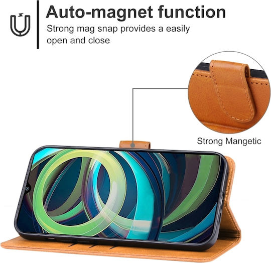 Redmi A3 Wallet Leather / Synthetic Leather / Silicone Brown (Xiaomi Redmi A3)