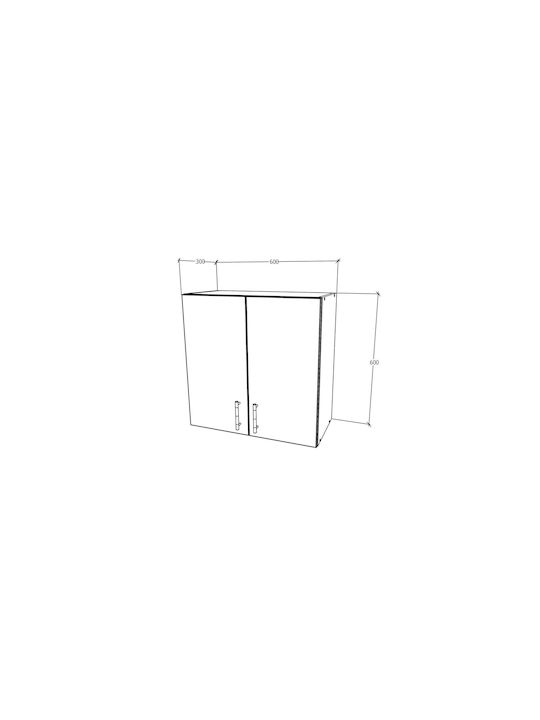 Karo Cabinet Wall Natural/alb 60x30x60cm