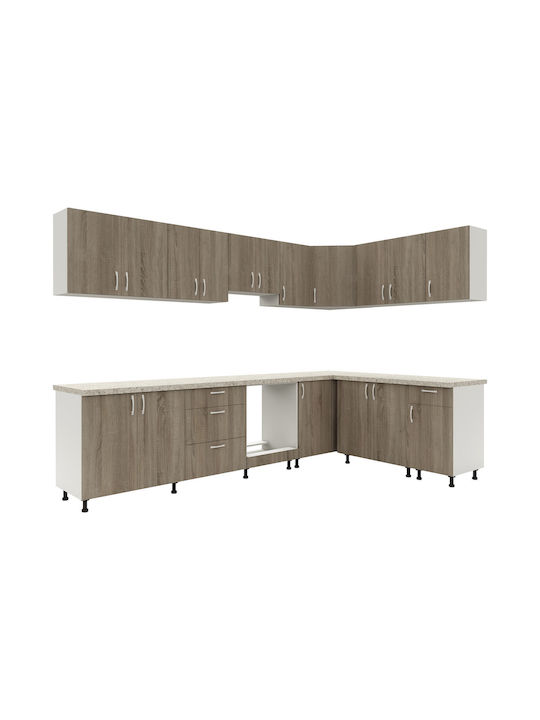 Karo Lower Oven Cabinet Stejar Sonoma Inchis/alb 60x50x80cm