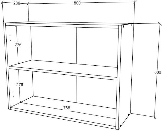 Karo Ντουλάπι Κρεμαστό Stejar Bronz/alb 80x30x60εκ.