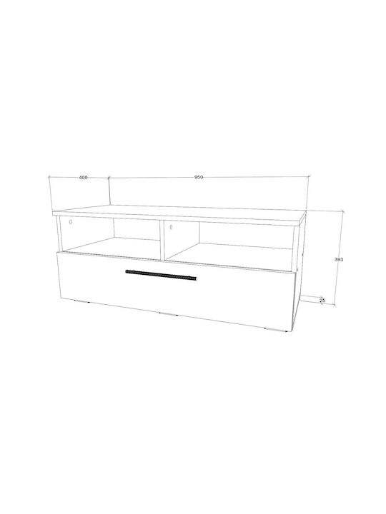 Έπιπλο Τηλεόρασης Kos Μπεζ Μ95xΠ40xΥ39cm