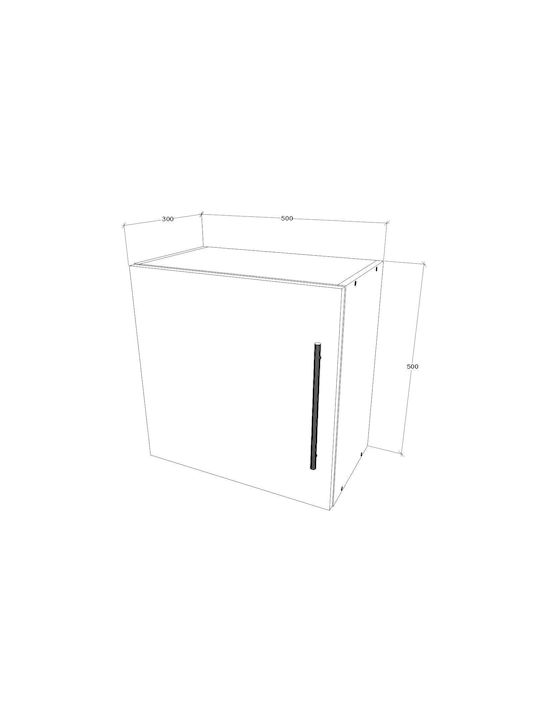 Kabinett Wand Kos Weiß 50x30x50cm
