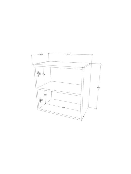 Ντουλάπι Τοίχου Kos/Haga Antracit 50x30x50εκ.