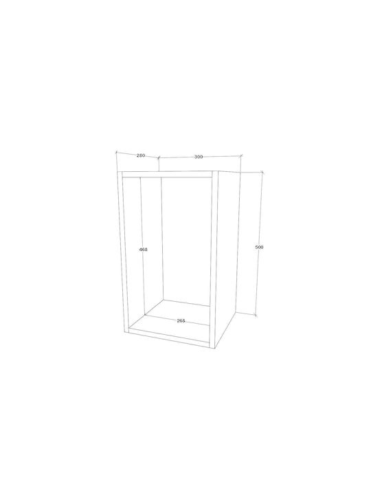 Ράφι Τοίχου Kos/Haga Negru 50x28x30εκ.