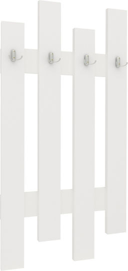 Wandhalterung Lamellar Hölzernes 4 Haken Weiße 60x100cm