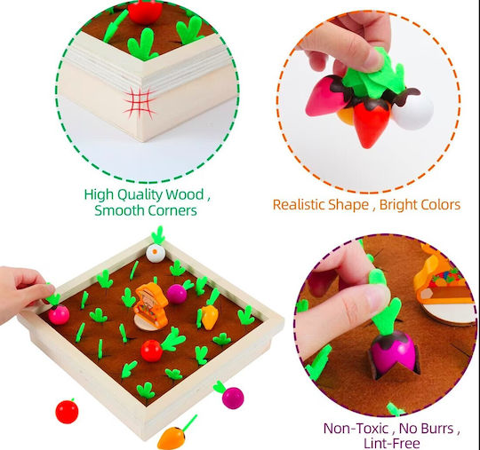 Memory Game - Carrot Farm Montessori Joc Educațional de Cunoștințe din Lemn