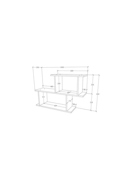 Bibliotecă Rico Alb 100x25x65cm