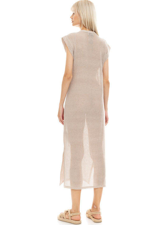 Pink Label Women's Dress Beachwear Beige