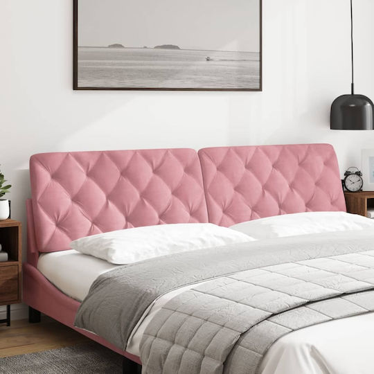 vidaXL Stoff-Kopfstütze für Betten Rosa 202x48cm