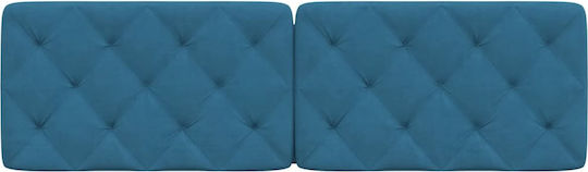 vidaXL Stoff-Kopfstütze für Betten Blau 162x48cm