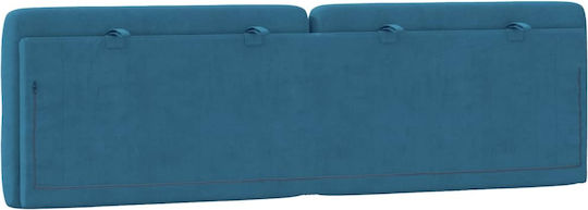 vidaXL Stoff-Kopfstütze für Betten Blau 162x48cm