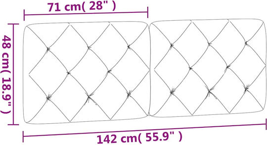 vidaXL Stoff-Kopfstütze Für Bett Dunkelgrau 142x48cm