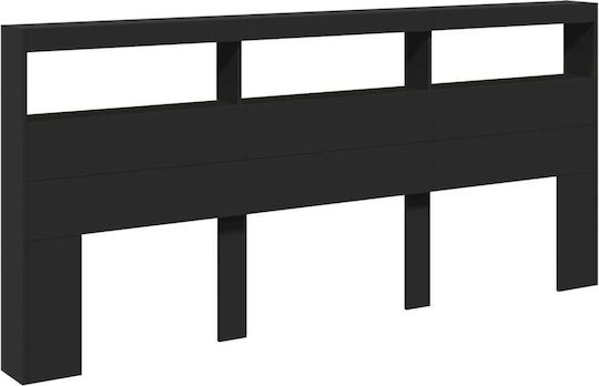 vidaXL Κεφαλάρι Κρεβατιού Ξύλινο Μαύρο 220x102cm