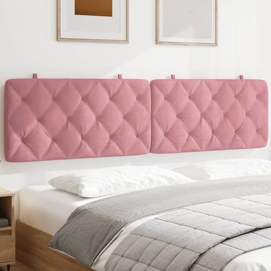 vidaXL Stoff-Kopfstütze für Betten Rosa 202x48cm